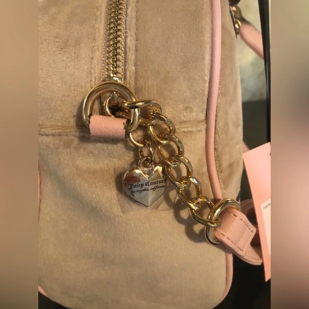 Y2K Juicy Couture Heritage Bowler Velour Bag Pink Gold Hardware NWT Top Handle